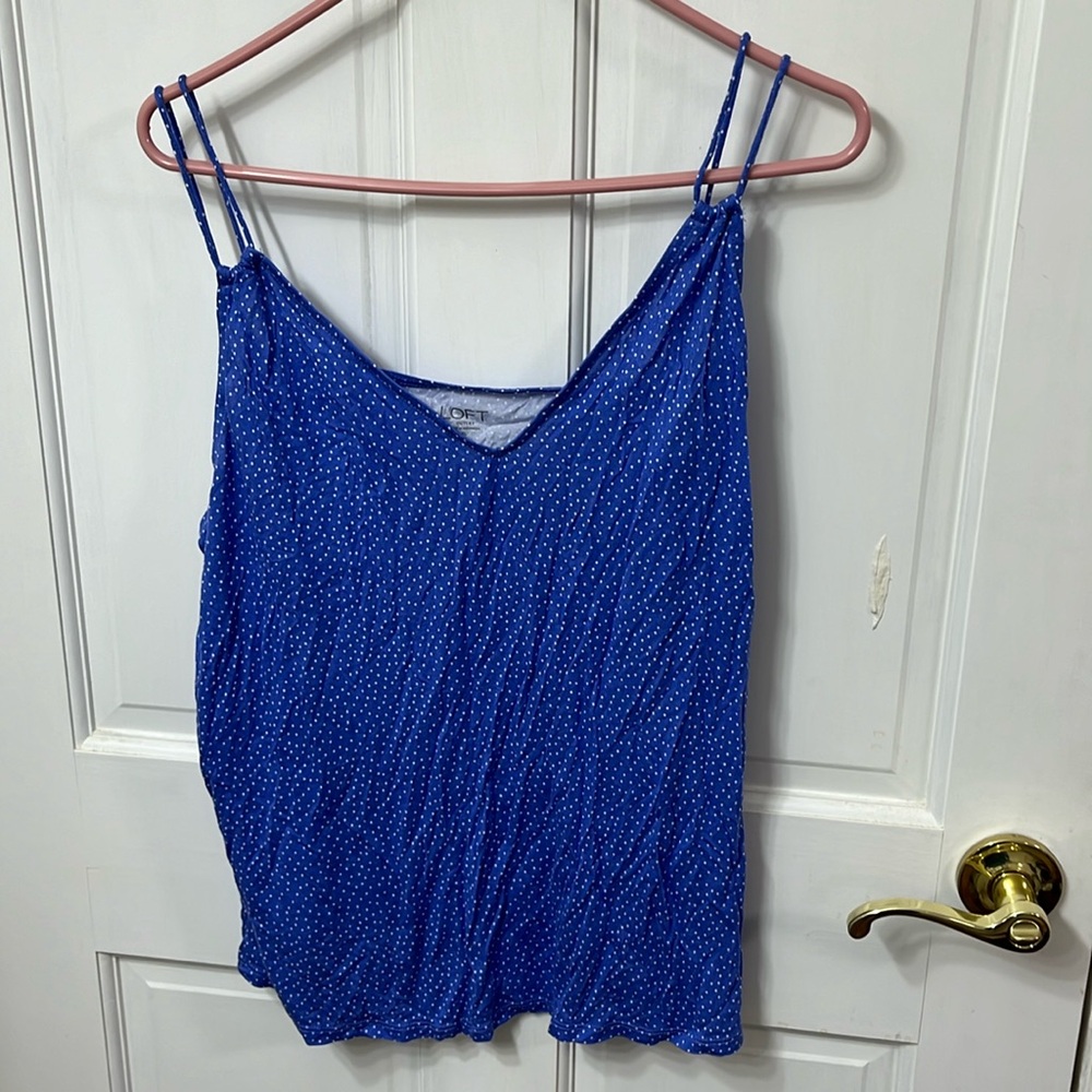 Loft. Tank top. NWT. Size XL. Periwinkle with small white dots.
